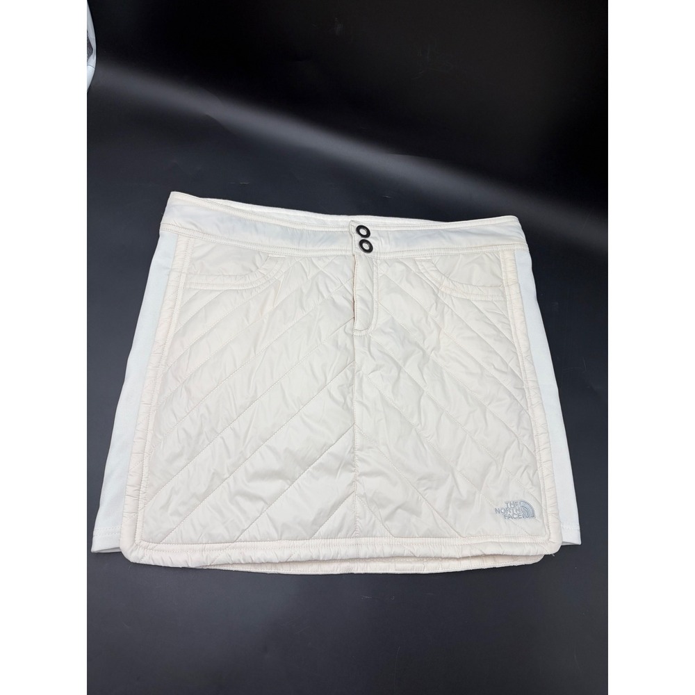 The North Face Womens Quilted Insulated Mini Skirt Cream Off-White Size 10